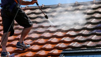 Roof,cleaning,with,high,pressure,cleaner